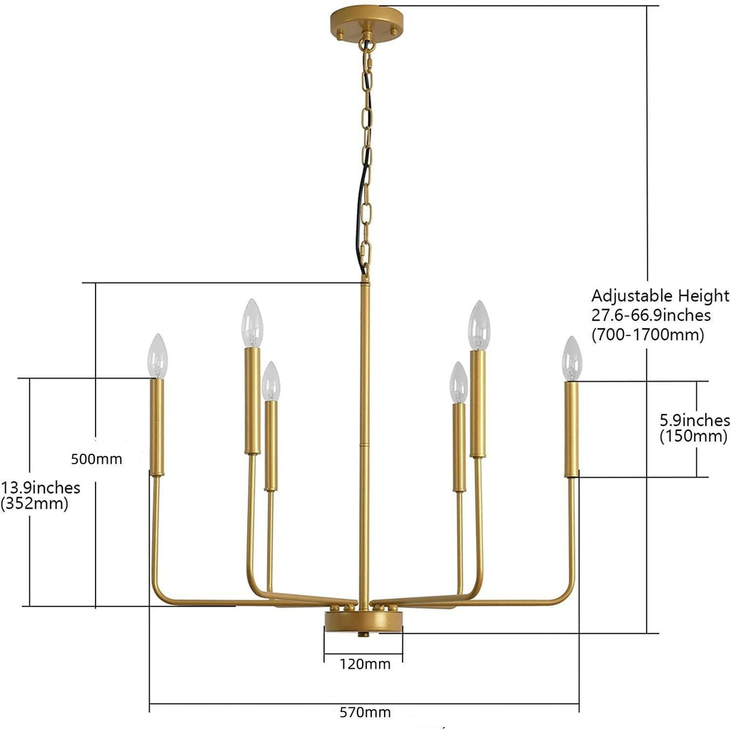 Modern Industrial Multi-Armed Minimalist Candle Holder Chandelier Pendant Light | Kelmera
