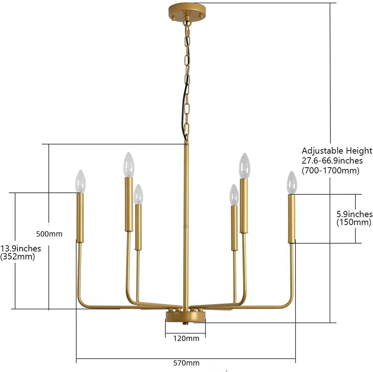 Modern Industrial Multi-Armed Minimalist Candle Holder Chandelier Pendant Light | Kelmera