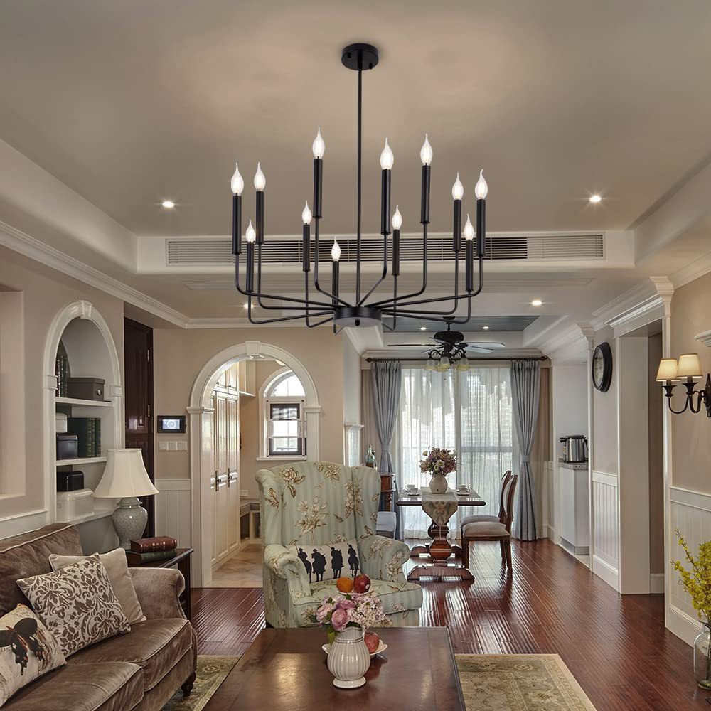 Modern Industrial Multi-Armed Minimalist Candle Holder Chandelier Pendant Light | Kelmera