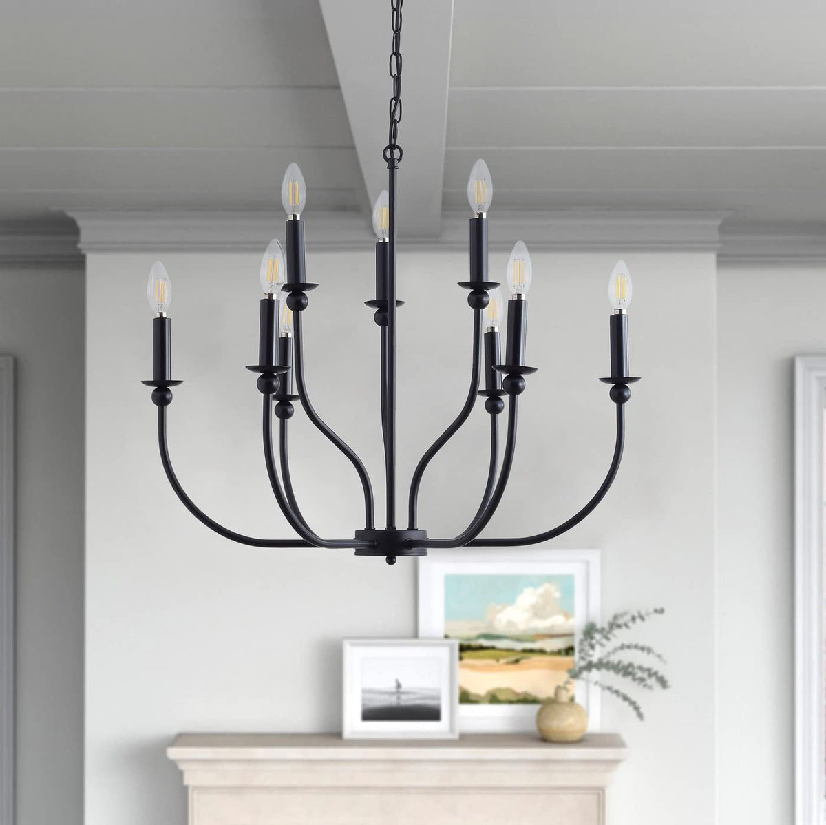 Modern Industrial Multi-Armed Minimalist Candle Holder Chandelier Pendant Light | Kelmera