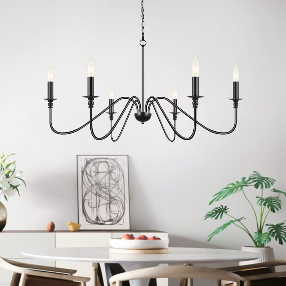 Modern Industrial Multi-Armed Minimalist Candle Holder Chandelier Pendant Light | Kelmera
