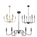 Modern Industrial Multi-Armed Minimalist Candle Holder Chandelier Pendant Light | Kelmera