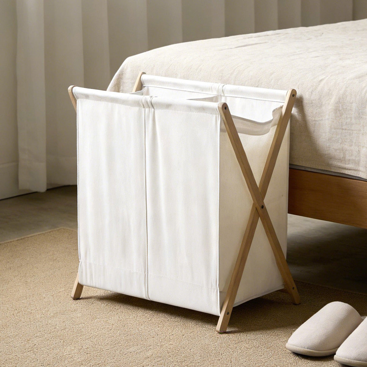 Modern Laundry Basket with Folding Frame | Kelmera