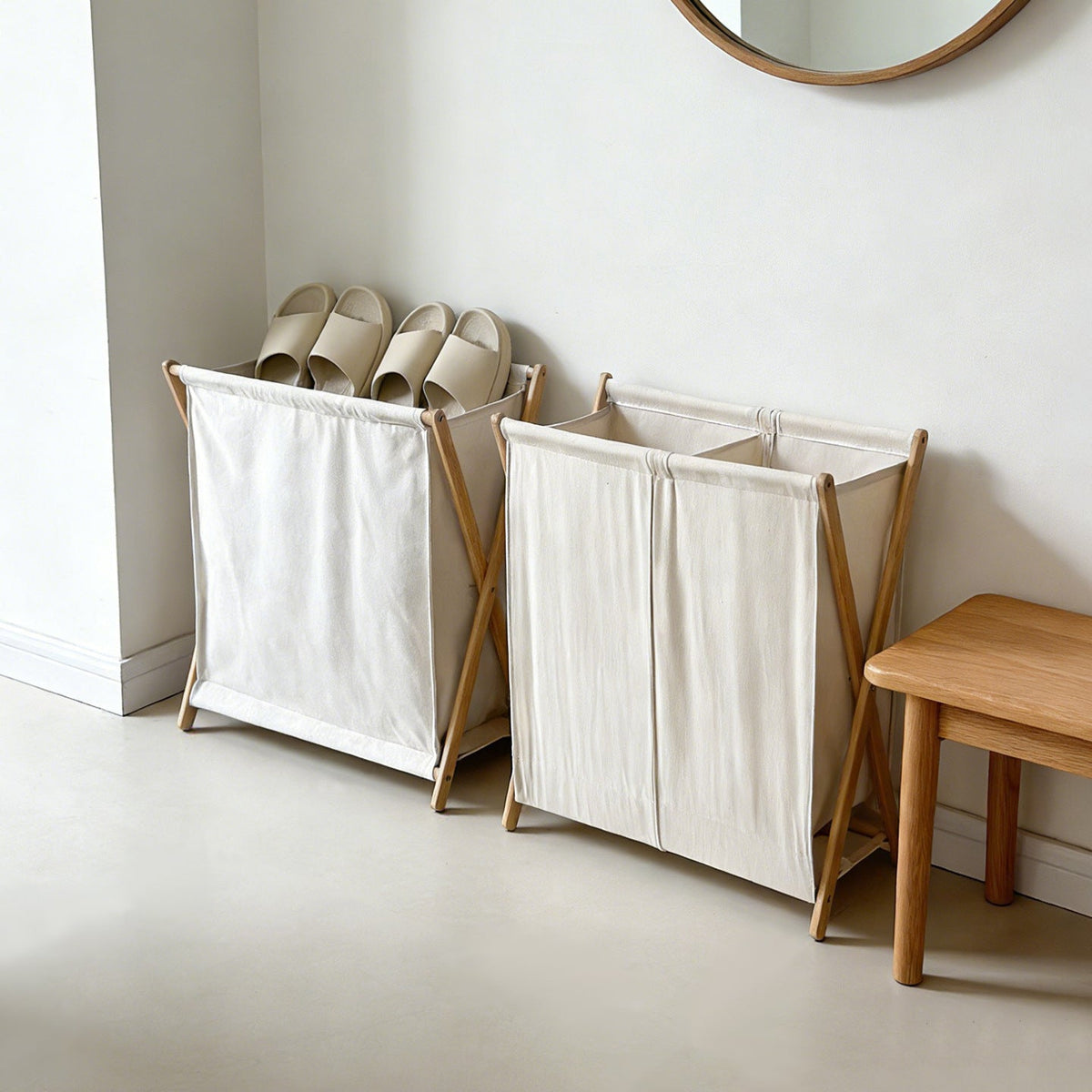 Modern Laundry Basket with Folding Frame | Kelmera