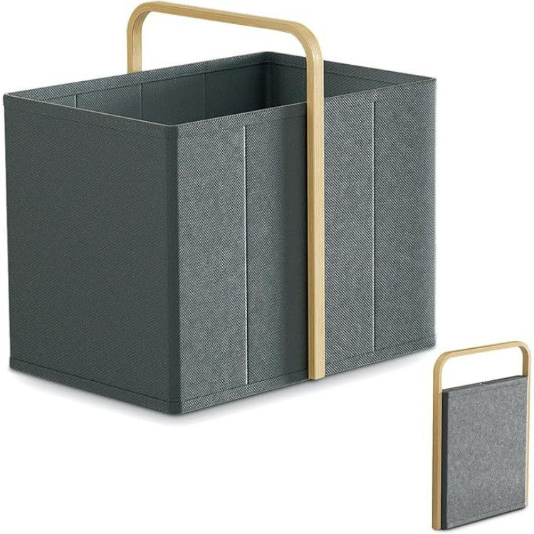 Modern Laundry Basket with Wooden Handle | Kelmera