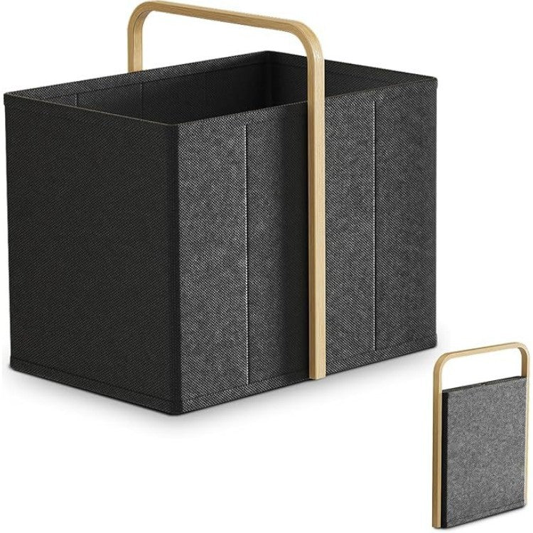 Modern Laundry Basket with Wooden Handle | Kelmera