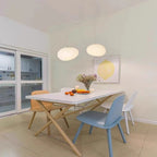 Modern Multi-Level LED Pendant Light with Satin Oval Disc Shades | Kelmera