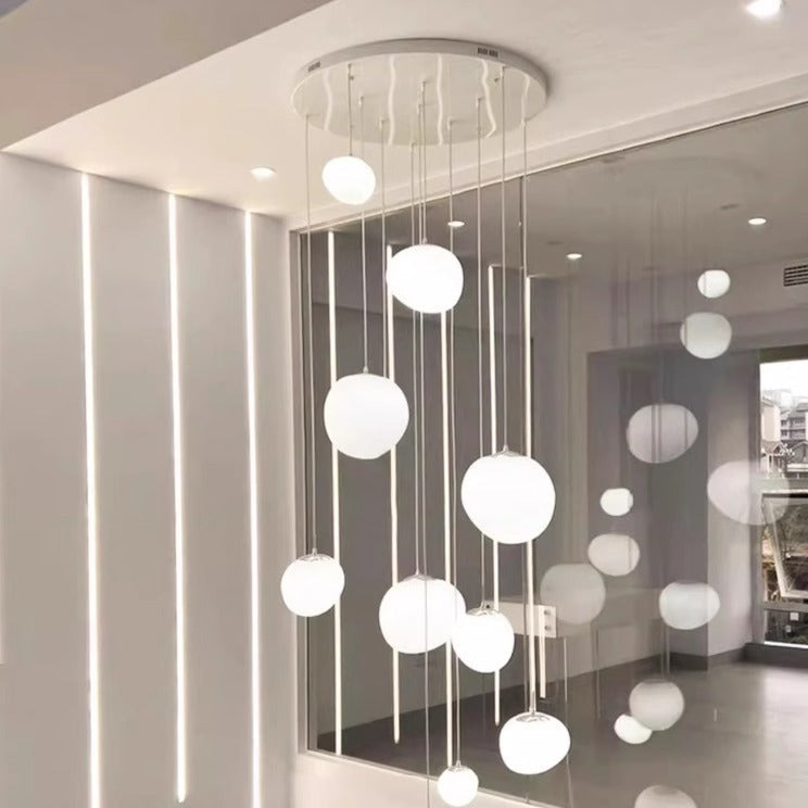 Modern Multi-Level LED Pendant Light with Satin Oval Disc Shades | Kelmera