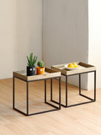 Modern Side Table with Wooden Tray | Kelmera