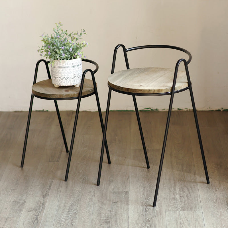 Modern Stool with Wooden Seat | Kelmera