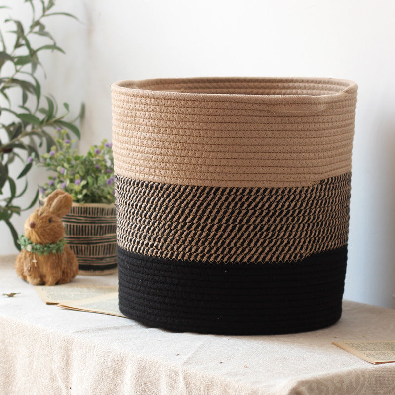 Modern Storage Basket with Gray Knit Pattern | Kelmera