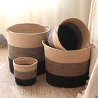 Modern Storage Basket with Gray Knit Pattern | Kelmera