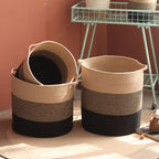 Modern Storage Basket with Gray Knit Pattern | Kelmera