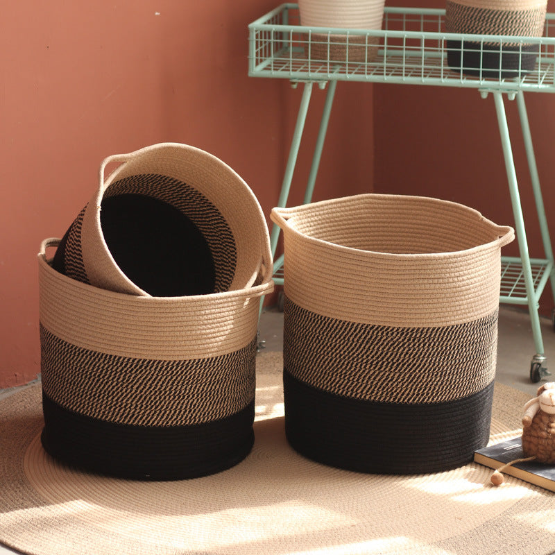 Modern Storage Basket with Gray Knit Pattern | Kelmera