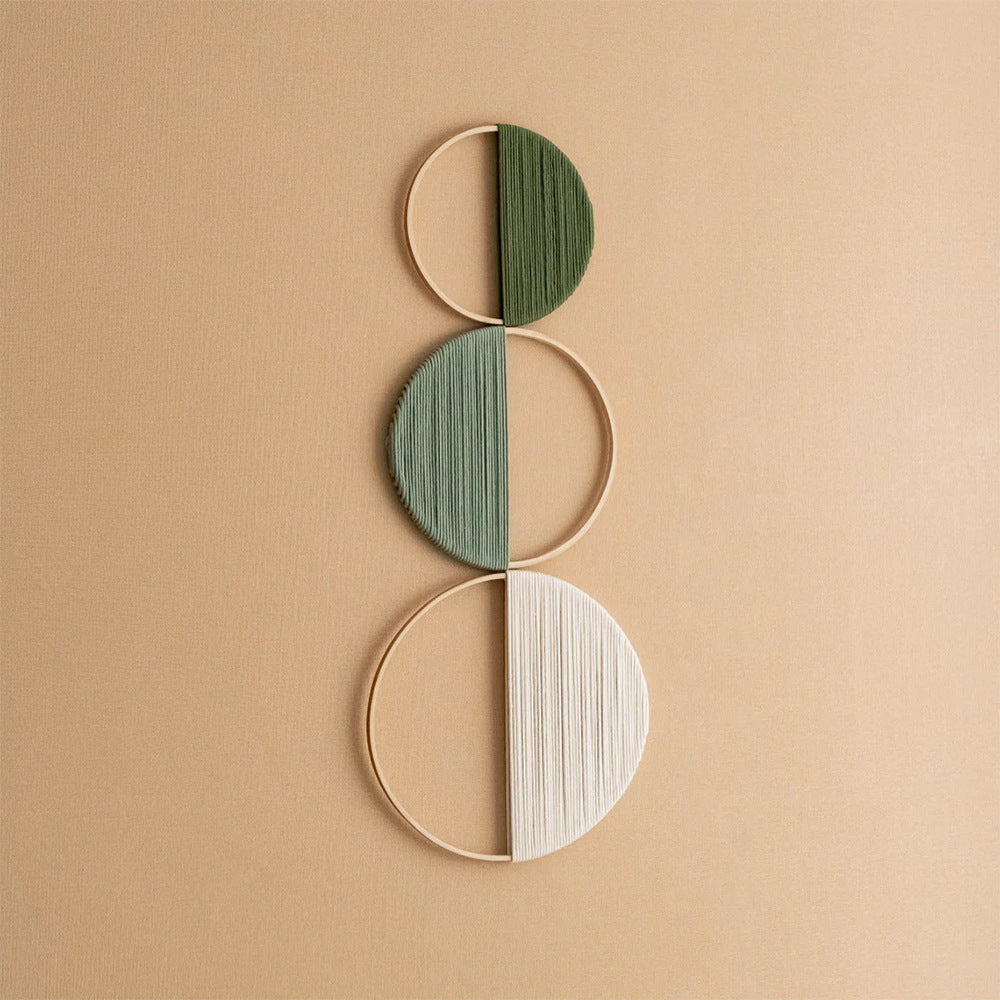 Modern Wall Art Piece made of Macrame and Wood | Kelmera