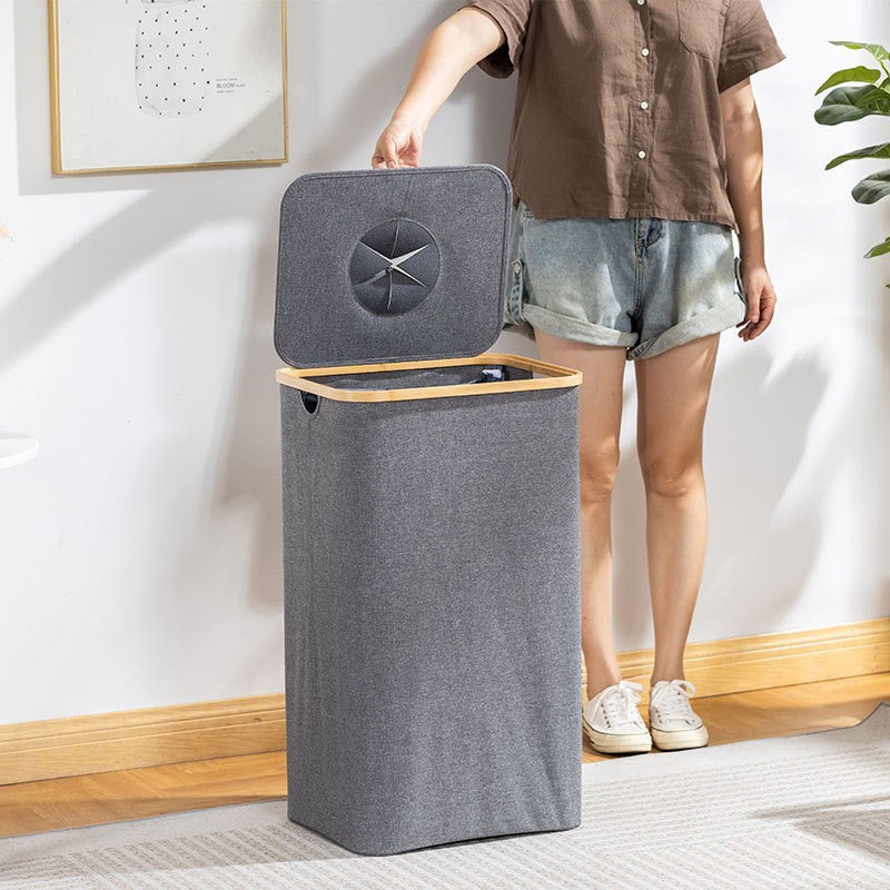 Modern Waste Separation Container with Removable Inner Insert and Bamboo Lid | Kelmera