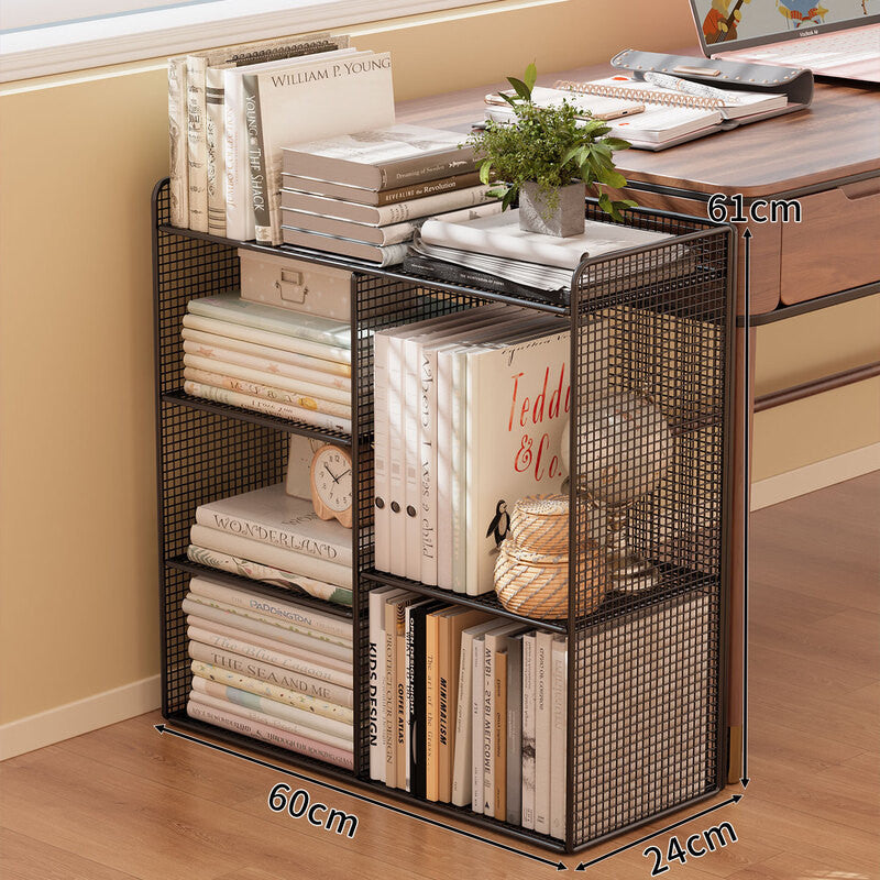 Modern Wire Grid Bookshelf Organizer | Kelmera