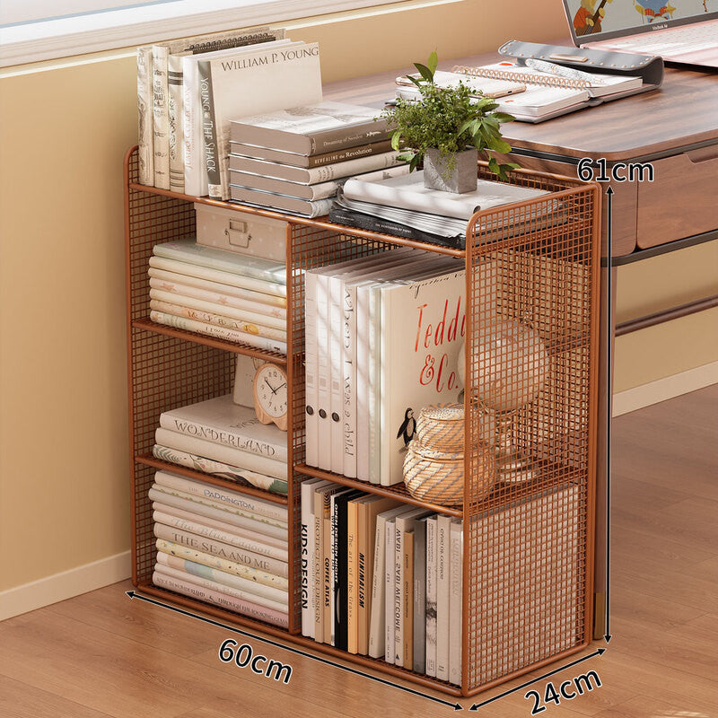 Modern Wire Grid Bookshelf Organizer | Kelmera