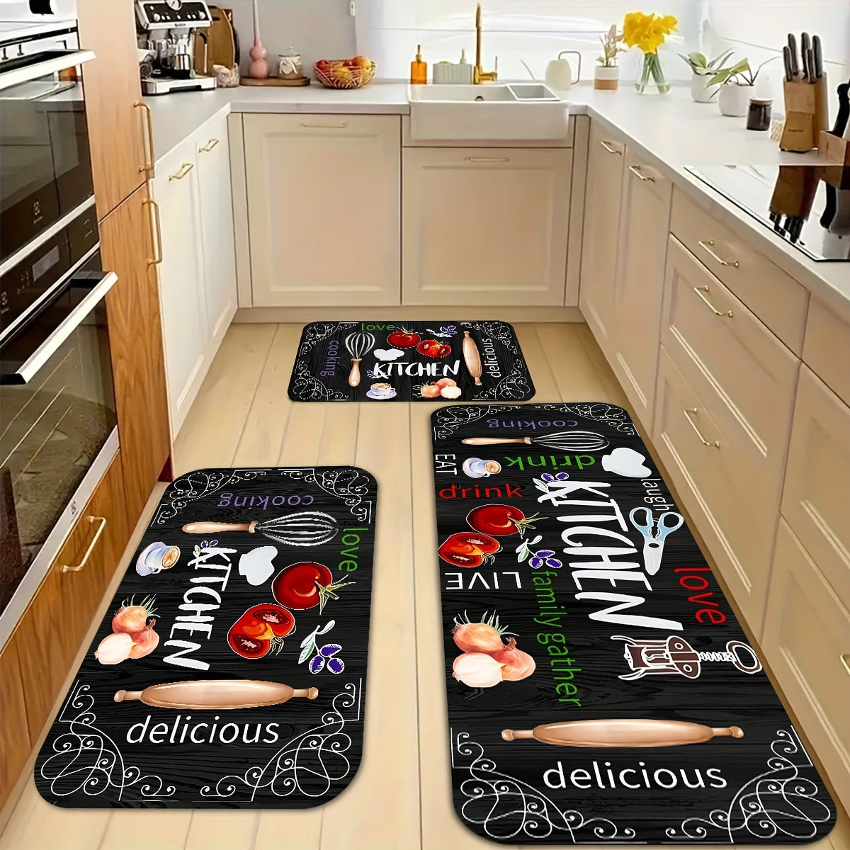 Money-Themed Anti-Fatigue Kitchen Mat | Kelmera