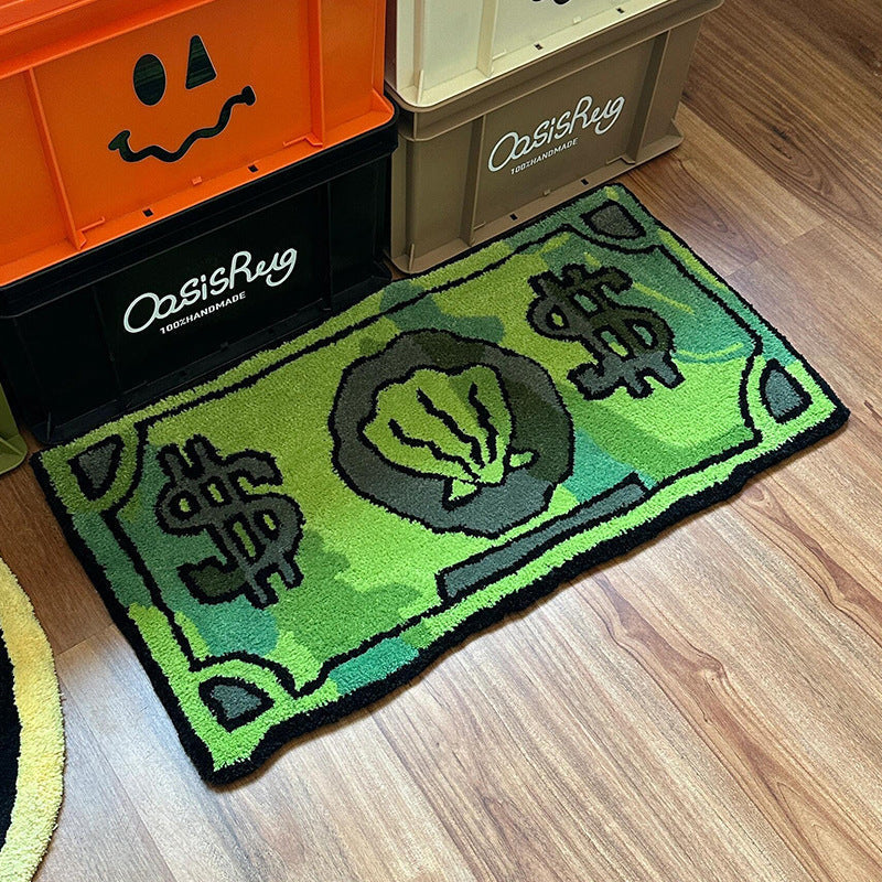 Money-Themed Plush Floor Mat | Kelmera