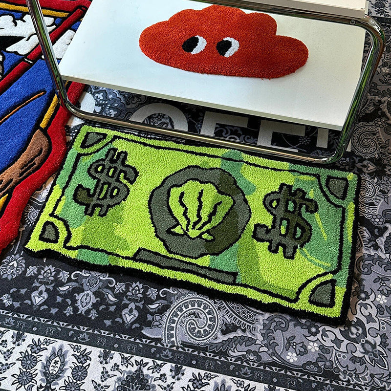 Money-Themed Plush Floor Mat | Kelmera