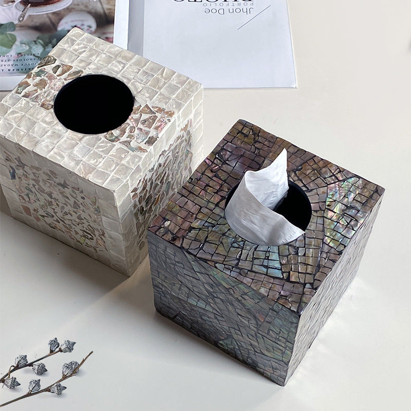 Mosaic Paper Bin made of Natural Materials | Kelmera
