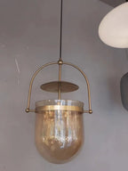 Mouth-Blown Glass Dome Pendant Light with Arch Frame | Kelmera