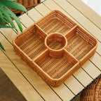 Multi-Compartment Woven Storage Basket | Kelmera