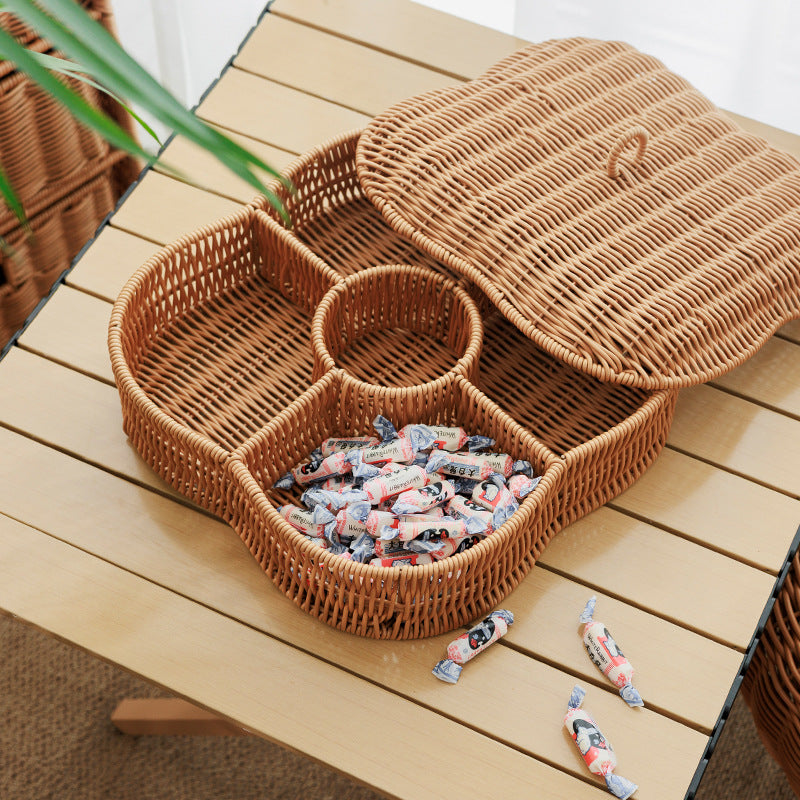 Multi-Compartment Woven Storage Basket | Kelmera