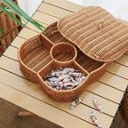 Multi-Compartment Woven Storage Basket | Kelmera