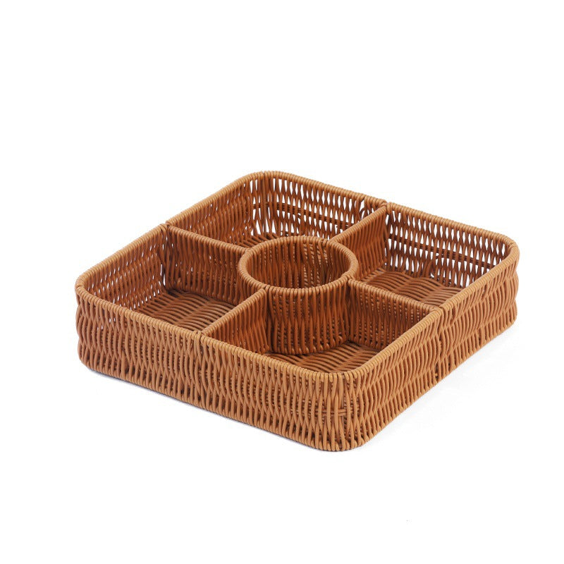 Multi-Compartment Woven Storage Basket | Kelmera