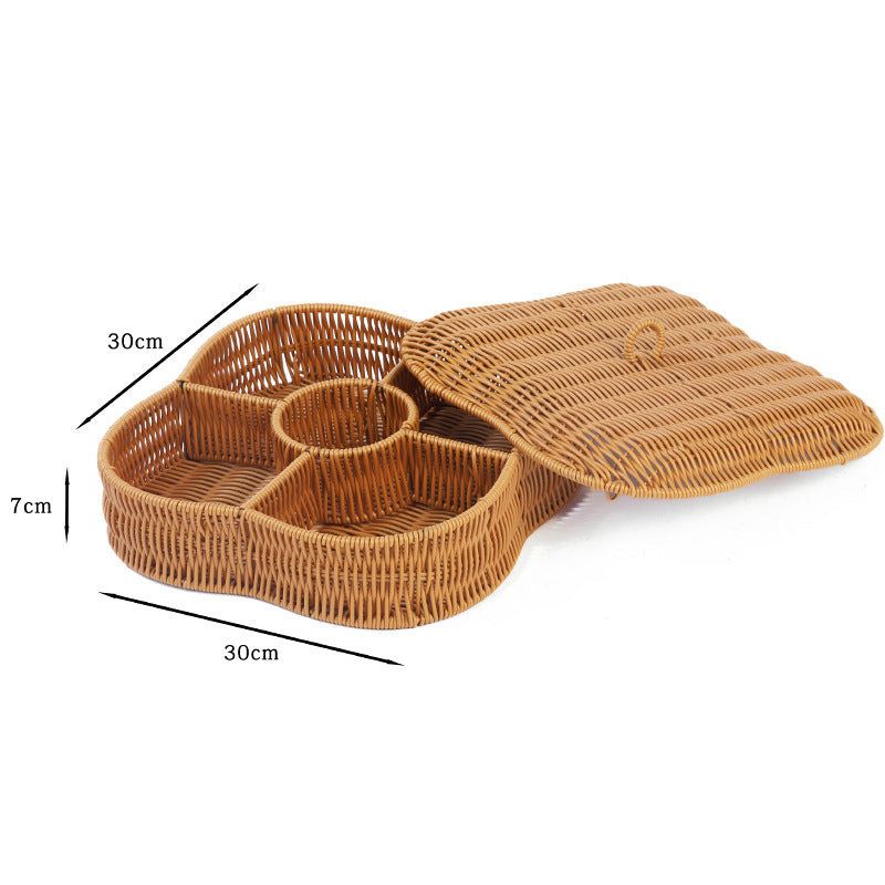 Multi-Compartment Woven Storage Basket | Kelmera