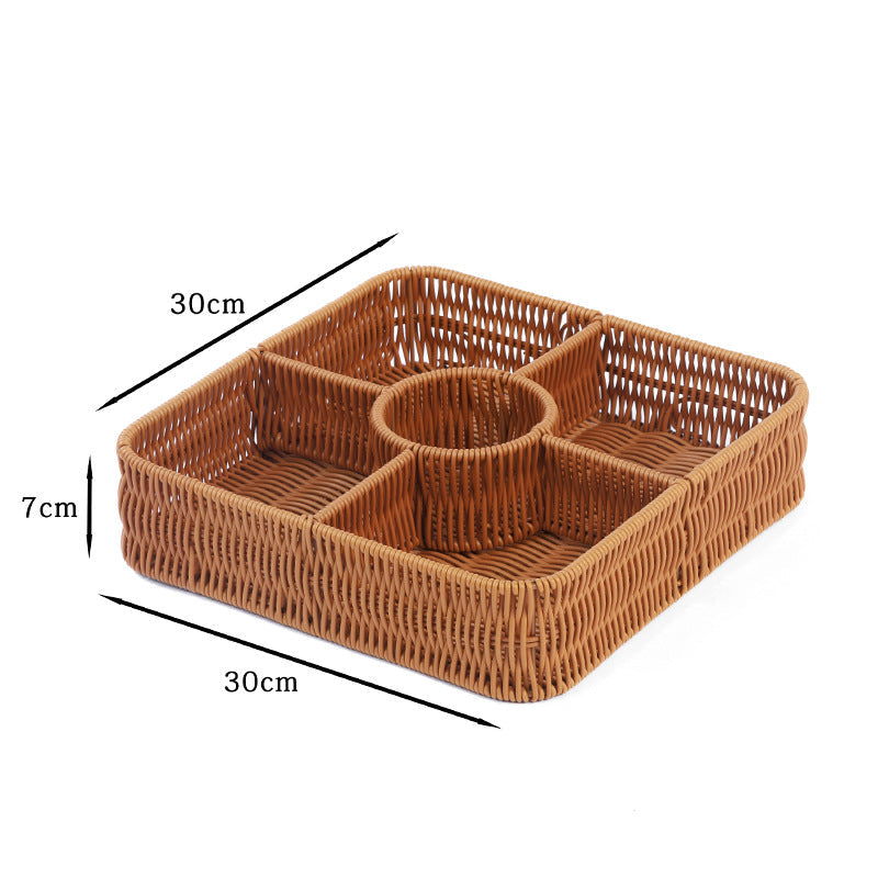 Multi-Compartment Woven Storage Basket | Kelmera