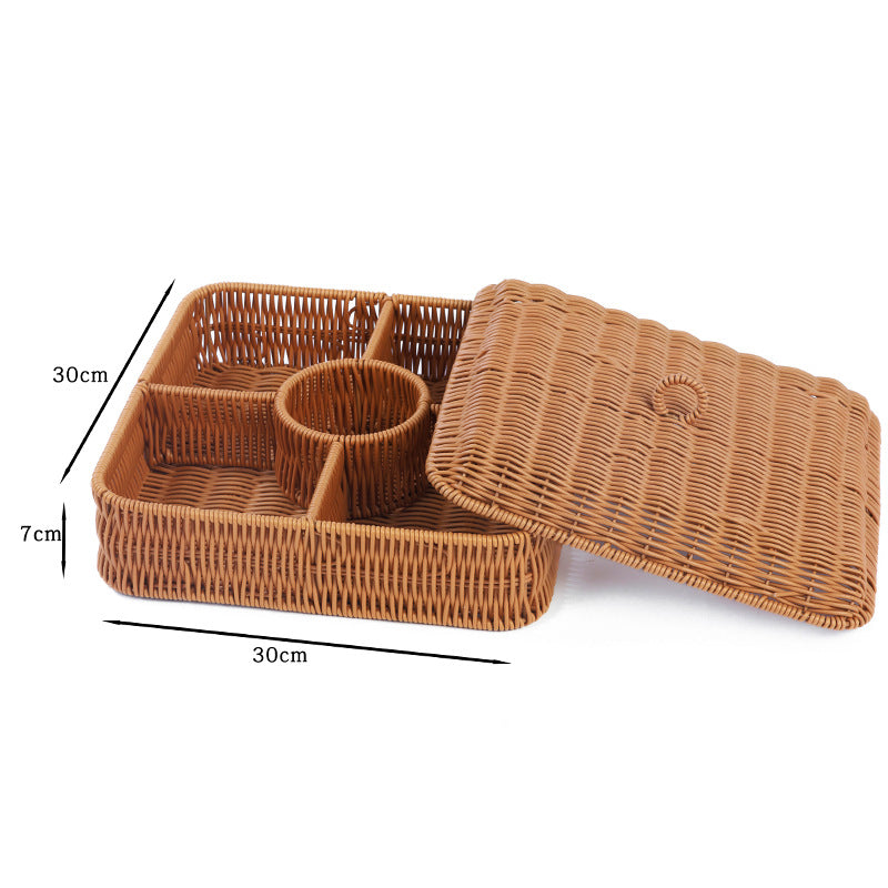 Multi-Compartment Woven Storage Basket | Kelmera