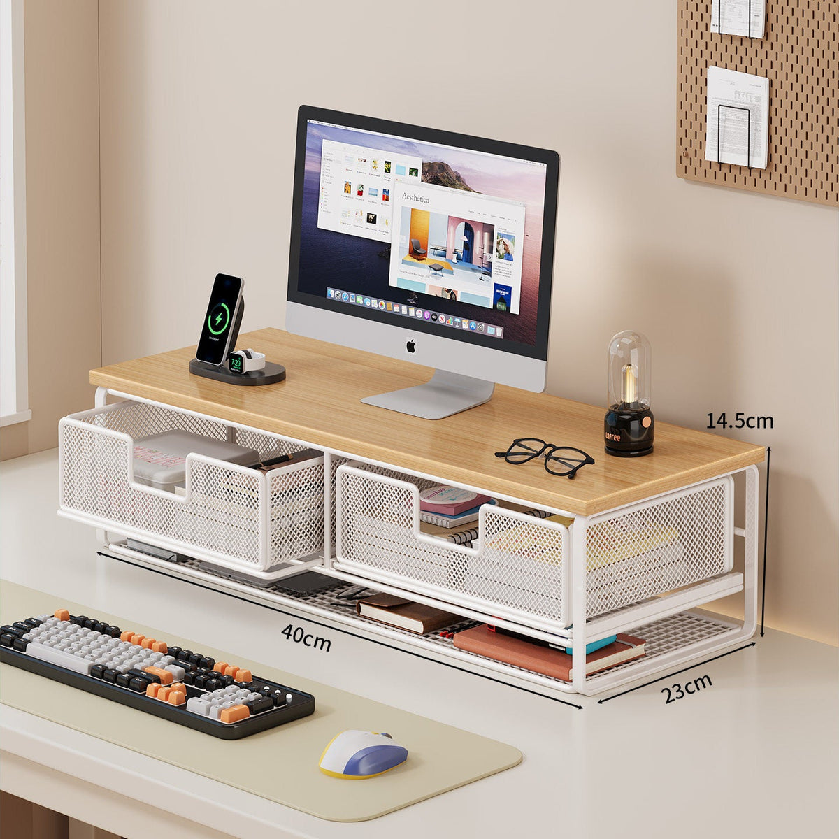 Multi-Function Desk Organizer with Mesh Storage Boxes | Kelmera