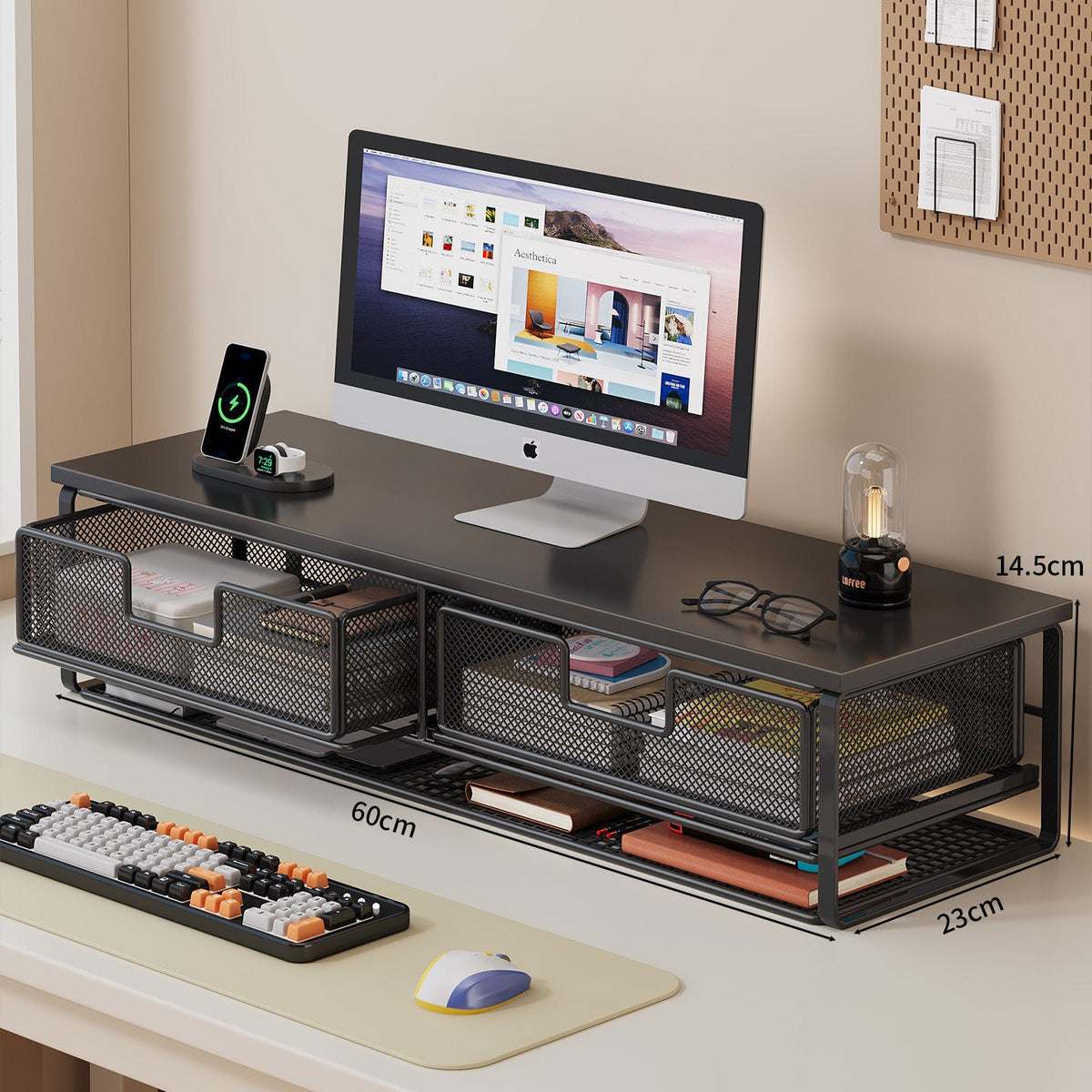 Multi-Function Desk Organizer with Mesh Storage Boxes | Kelmera