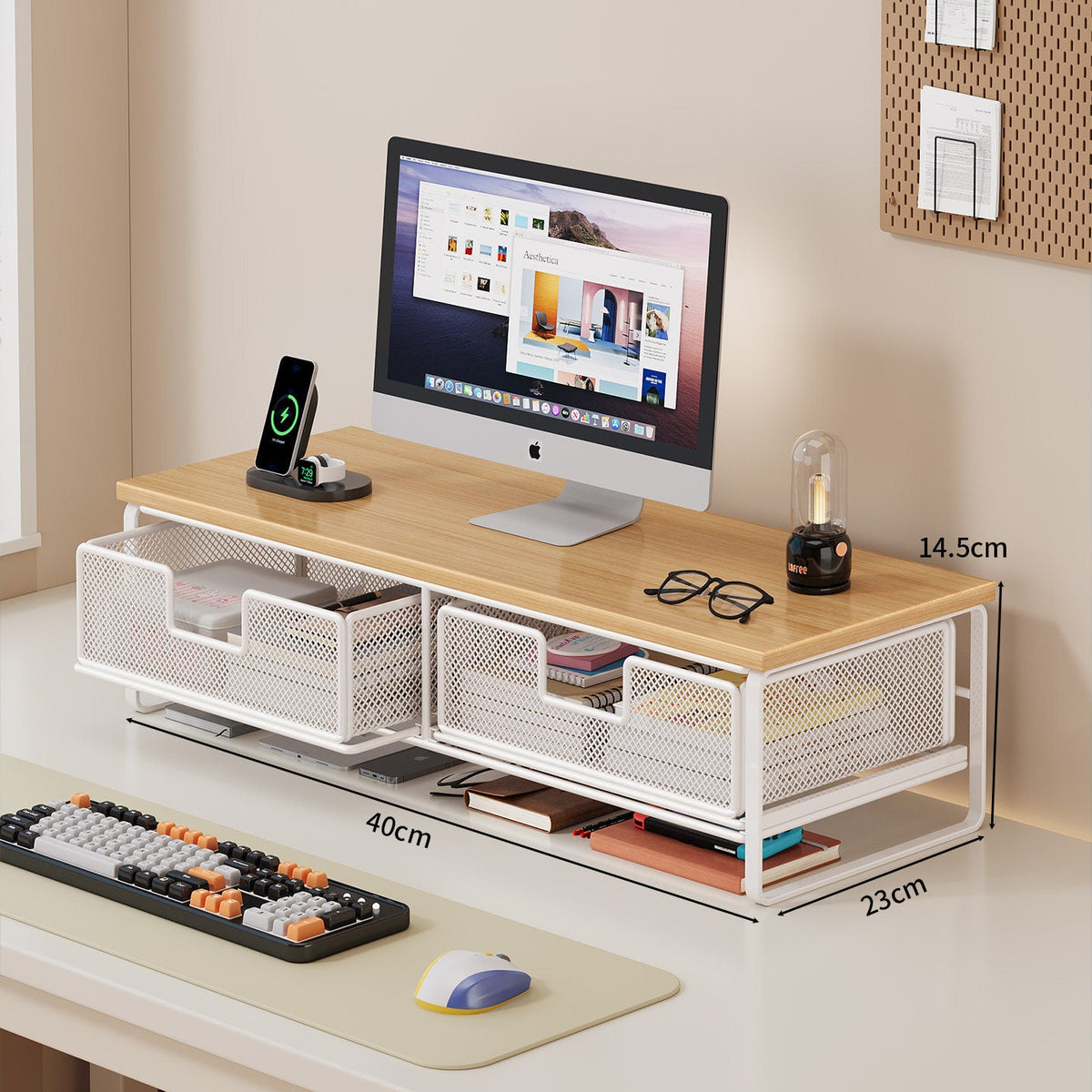 Multi-Function Desk Organizer with Mesh Storage Boxes | Kelmera