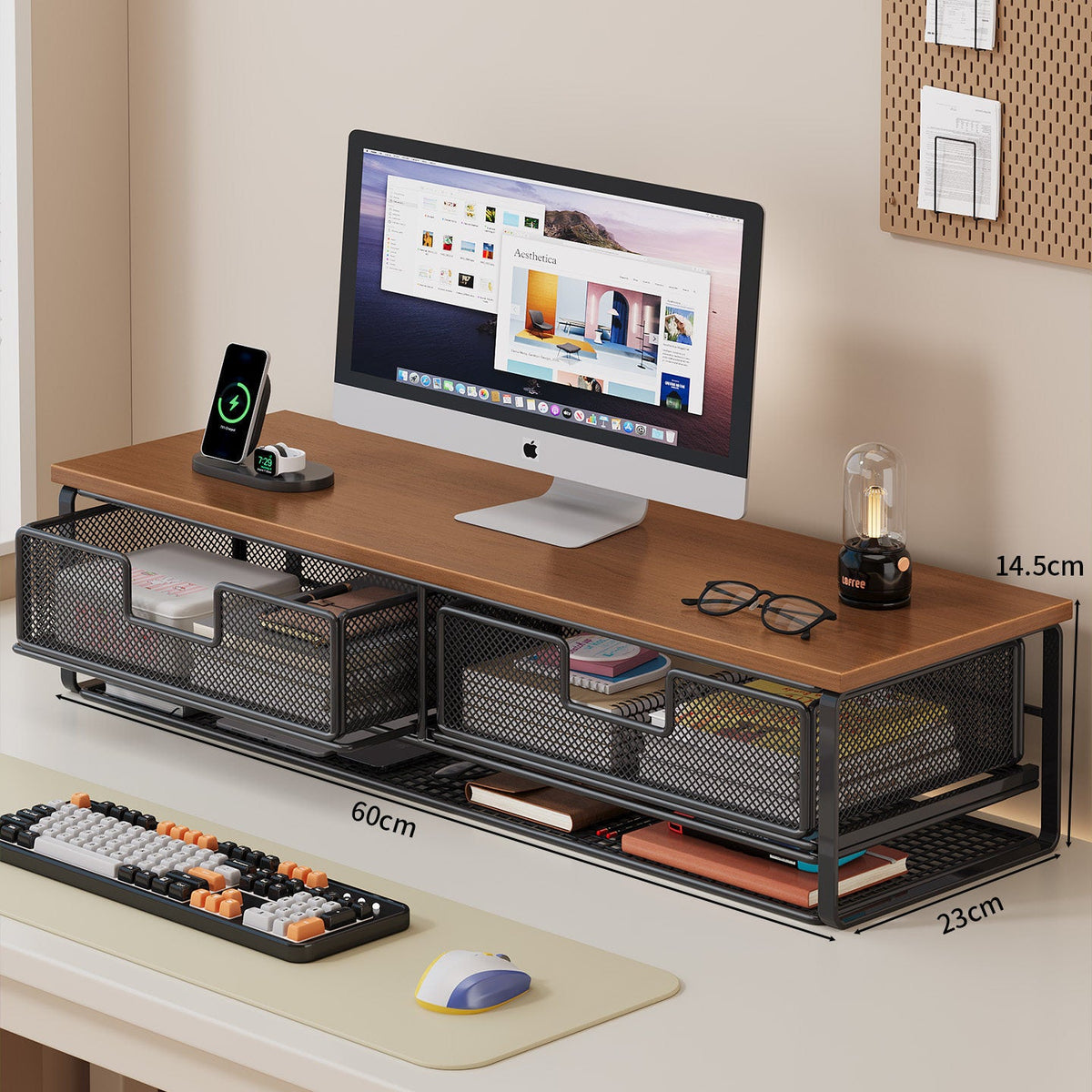 Multi-Function Desk Organizer with Mesh Storage Boxes | Kelmera