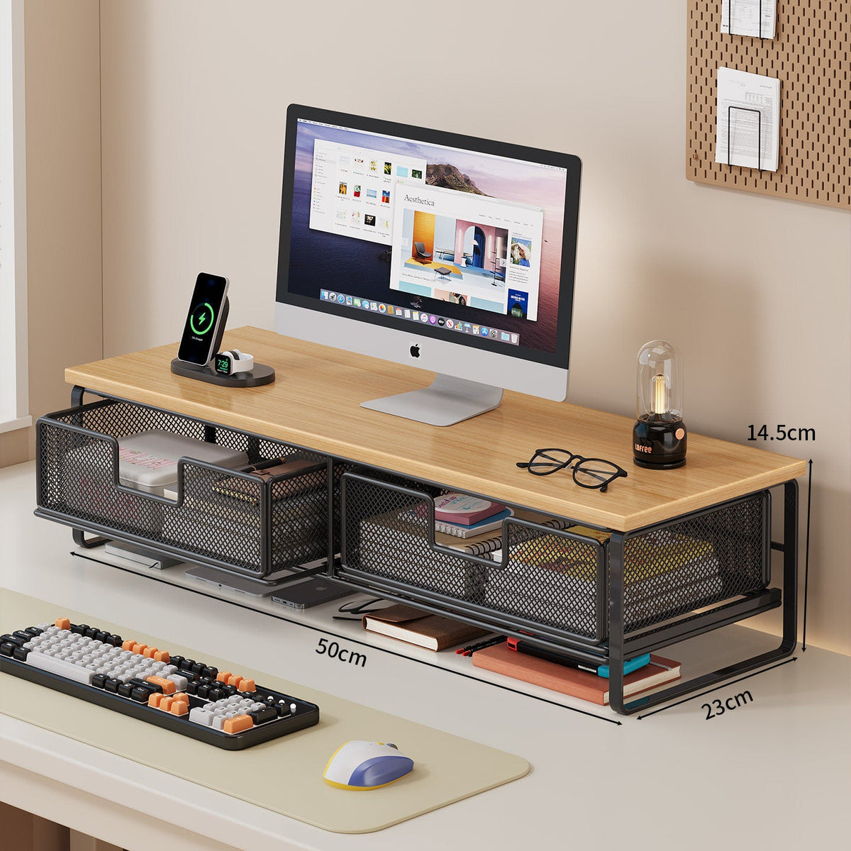 Multi-Function Desk Organizer with Mesh Storage Boxes | Kelmera