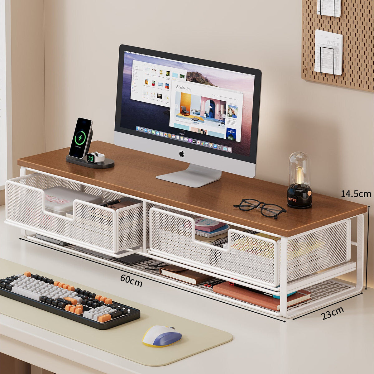 Multi-Function Desk Organizer with Mesh Storage Boxes | Kelmera