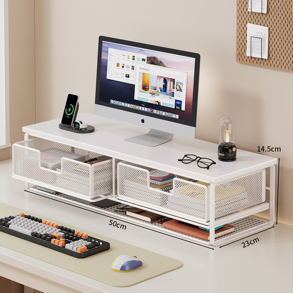 Multi-Function Desk Organizer with Mesh Storage Boxes | Kelmera