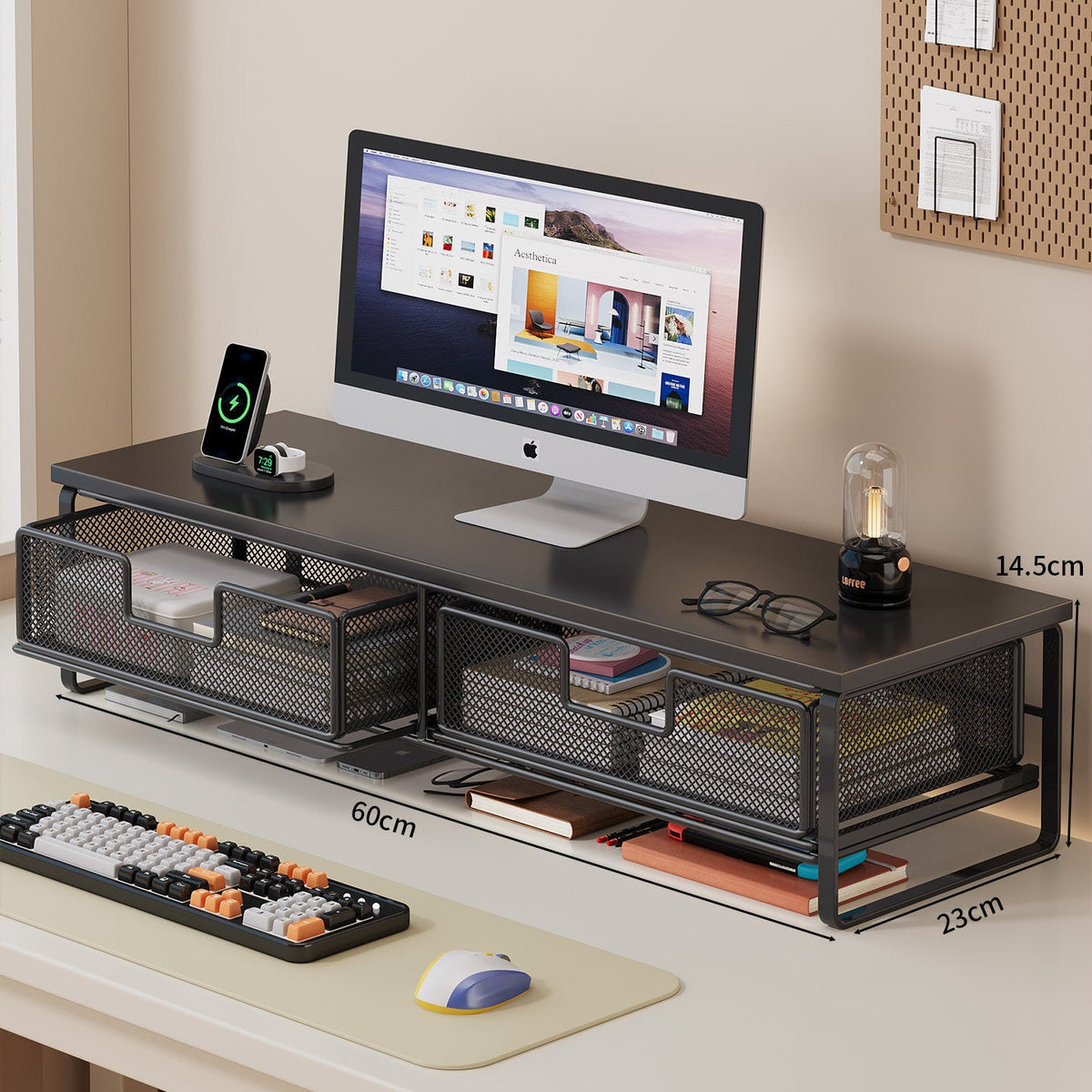Multi-Function Desk Organizer with Mesh Storage Boxes | Kelmera