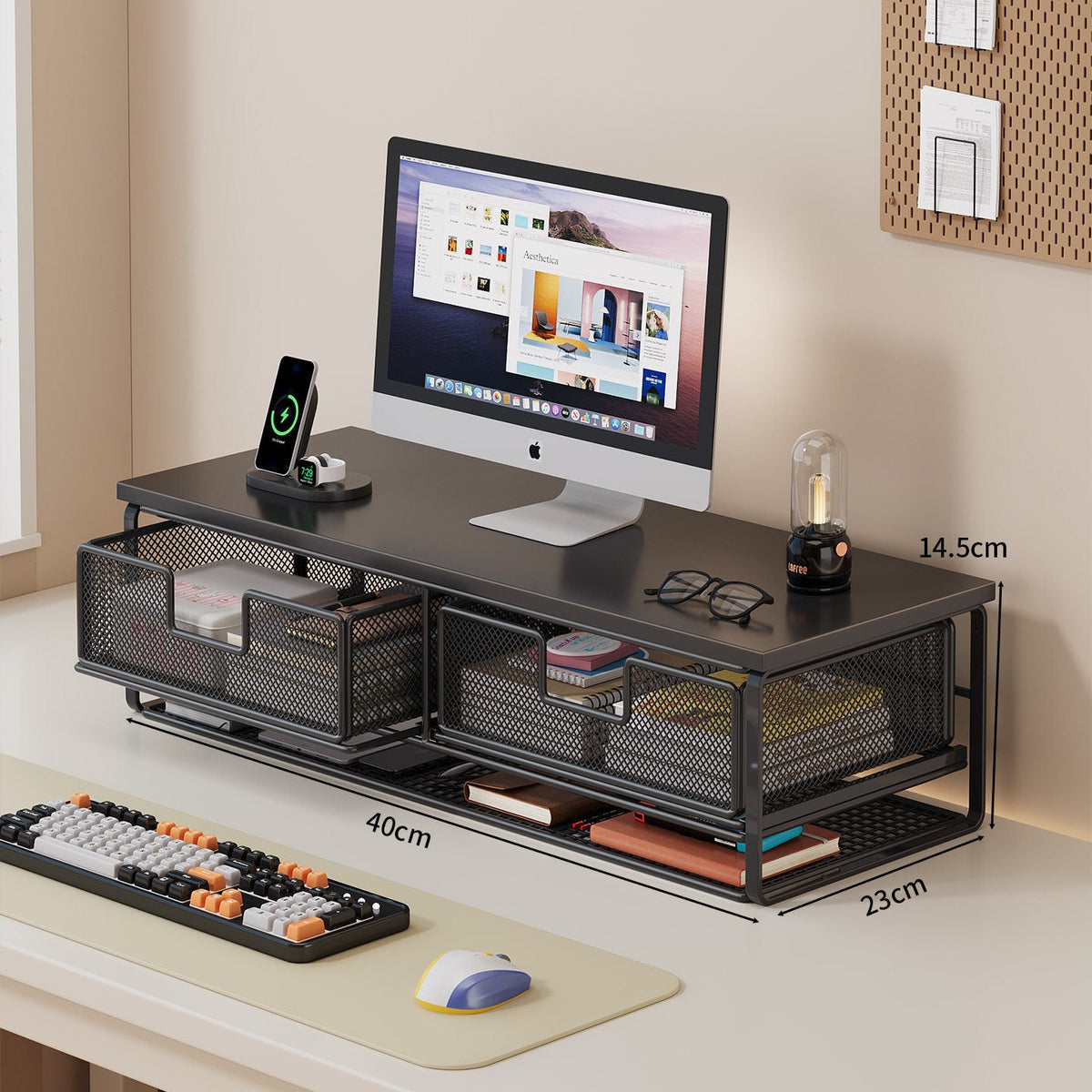 Multi-Function Desk Organizer with Mesh Storage Boxes | Kelmera