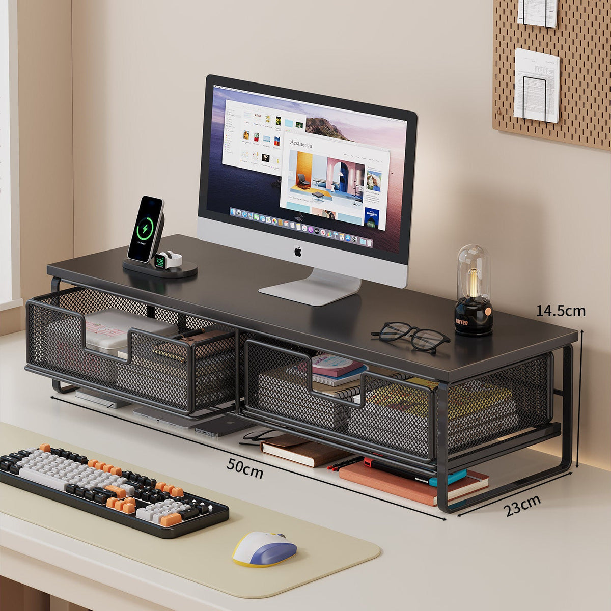 Multi-Function Desk Organizer with Mesh Storage Boxes | Kelmera
