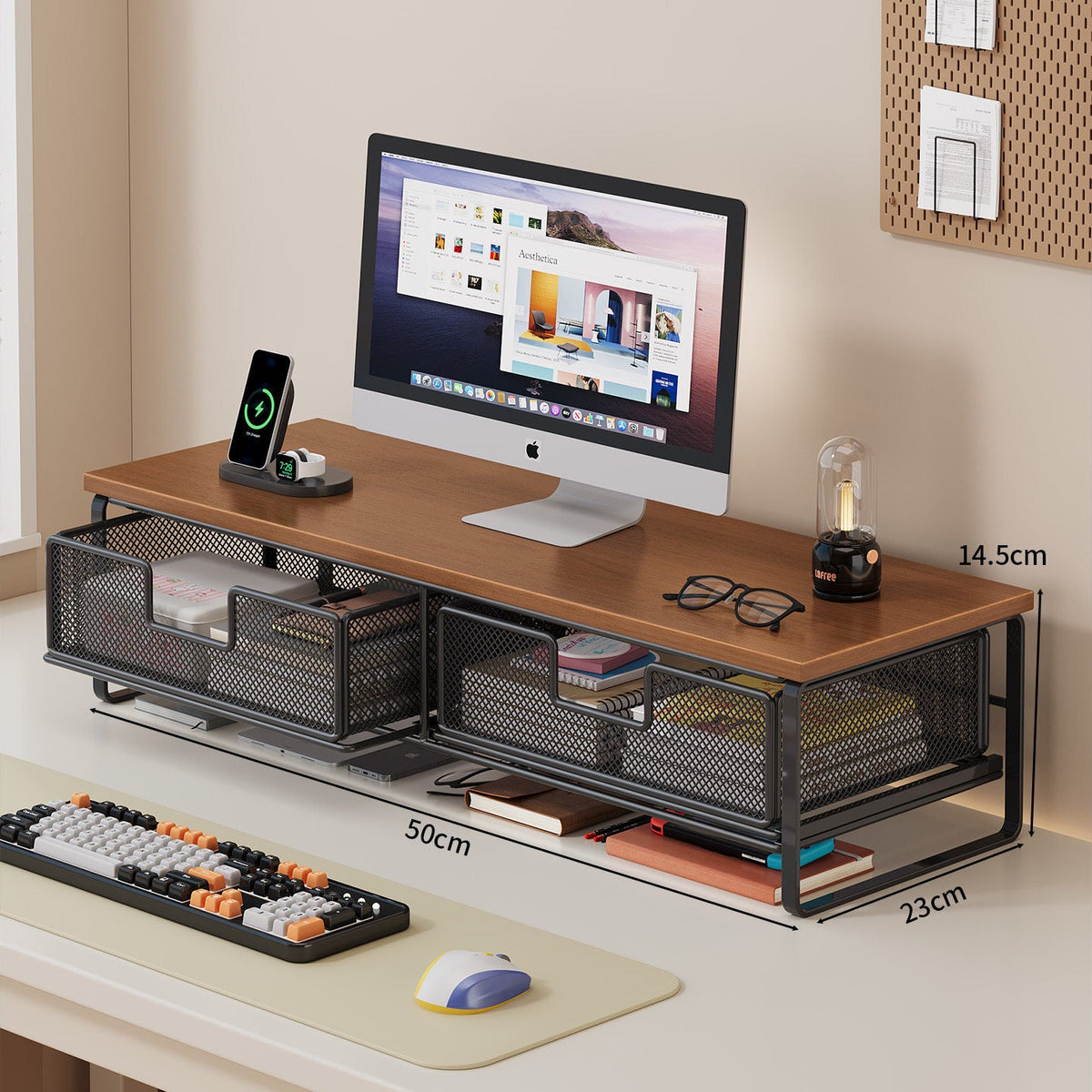 Multi-Function Desk Organizer with Mesh Storage Boxes | Kelmera