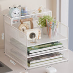 Multi-Tier Mesh Desktop Organizer with Document Holders | Kelmera