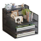 Multi-Tier Mesh Desktop Organizer with Document Holders | Kelmera