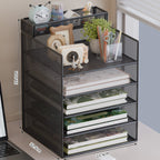 Multi-Tier Mesh Desktop Organizer with Document Holders | Kelmera