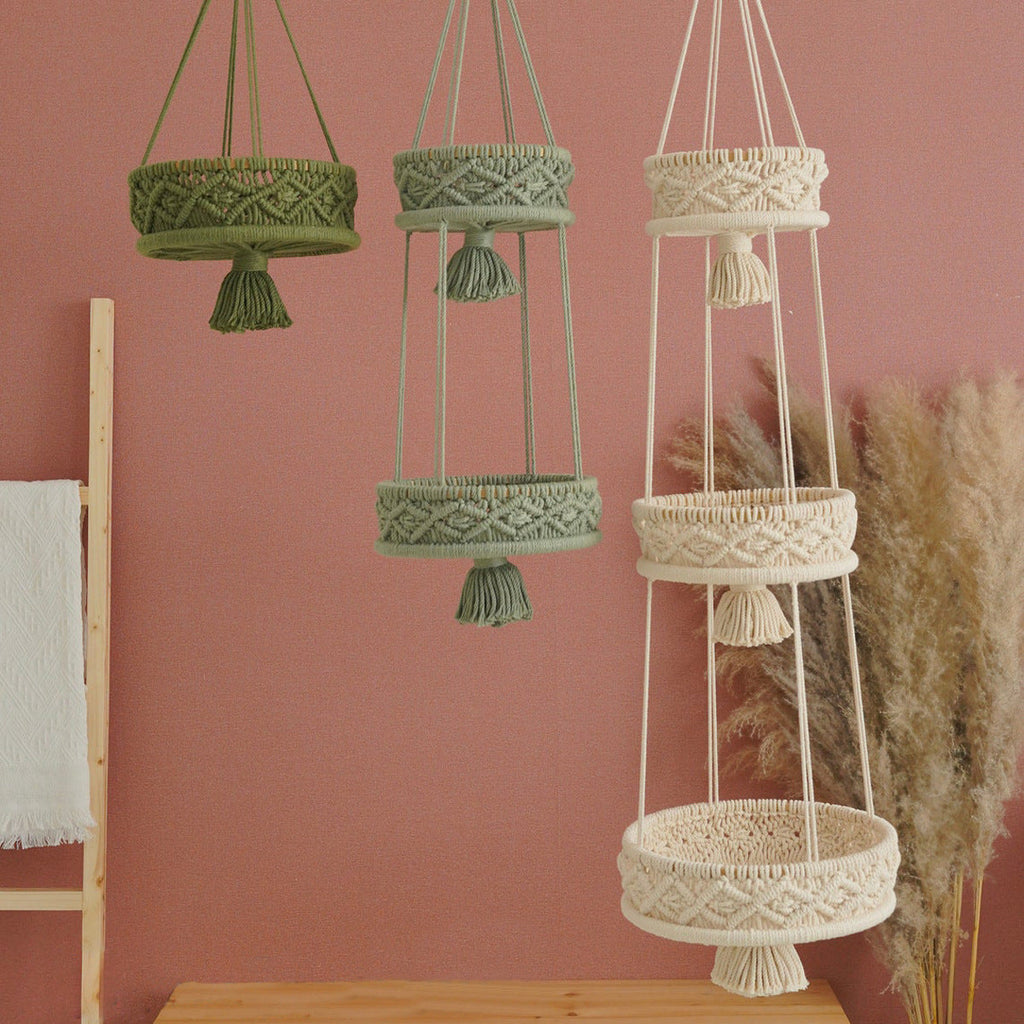Multi-Tiered Macrame Hanging Storage | Kelmera