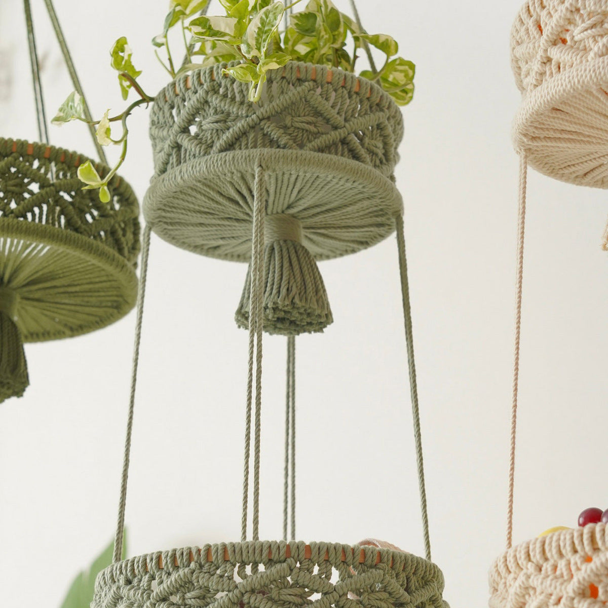 Multi-Tiered Macrame Hanging Storage | Kelmera